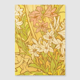 Alphonse Mucha Lily Flowers Pattern: Art Nouveau 