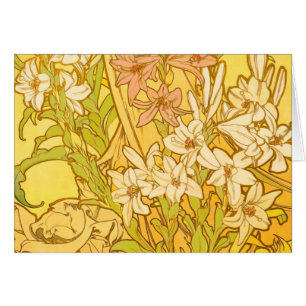Alphonse Mucha Lily Flowers Pattern: Art Nouveau 