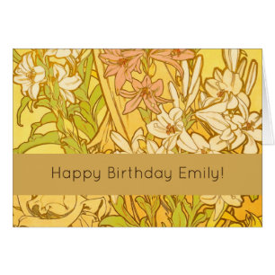 Alphonse Mucha Lily Flowers Pattern: Art Nouveau 