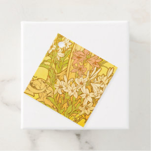 Alphonse Mucha Lily Flowers Pattern: Art Nouveau  Favour Tags