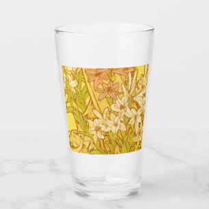 Alphonse Mucha Lily Flowers Pattern: Art Nouveau  Glass