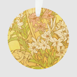 Alphonse Mucha Lily Flowers Pattern: Art Nouveau  Ornament