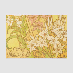 Alphonse Mucha Lily Flowers Pattern: Art Nouveau  Tissue Paper