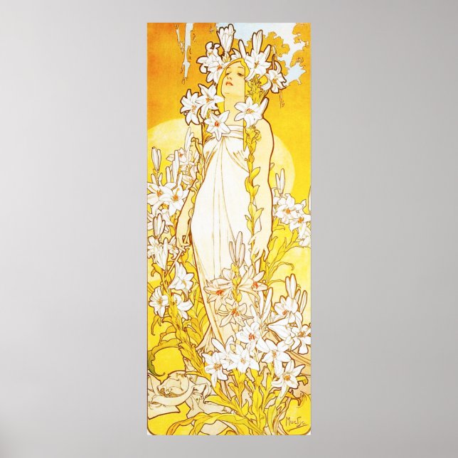 Alphonse Mucha Lily Poster (Front)