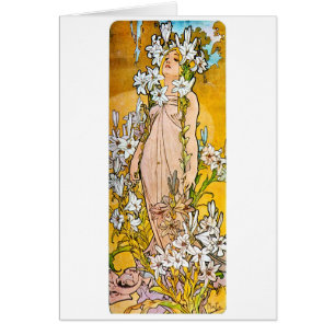 Alphonse Mucha - Lily - White Border