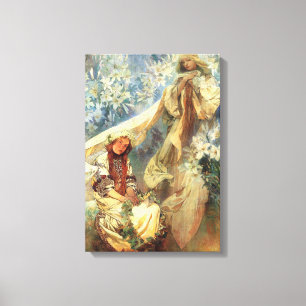 Alphonse Mucha Madonna of the Lilies Canvas Print
