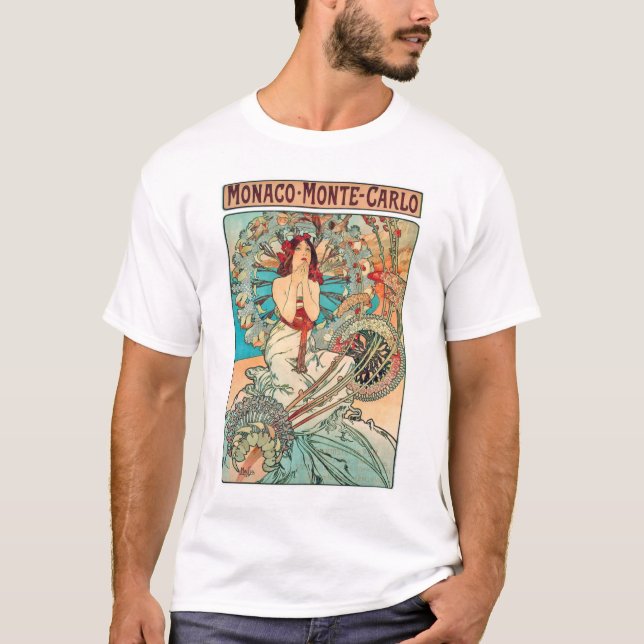 Alphonse Mucha Monaco, Monte-Carlo, 1897 T-Shirt (Front)