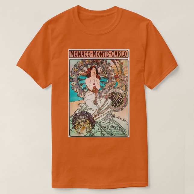 Alphonse Mucha Monaco Monte Carlo T-Shirt (Design Front)