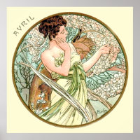 Alphonse Mucha Month Of April