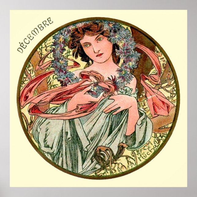Alphonse Mucha Month Of December Poster (Front)