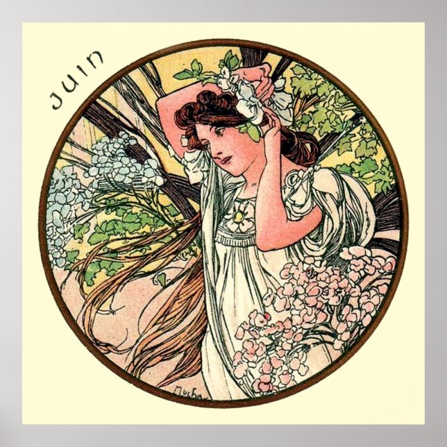 Alphonse Mucha Month Of June Poster (Front)