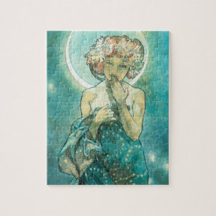 Alphonse Mucha Moonlight Clair De Lune Art Nouveau Jigsaw Puzzle