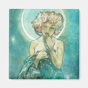 Alphonse Mucha Moonlight Clair De Lune Art Nouveau Magnet