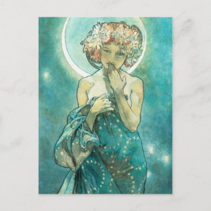 Alphonse Mucha Moonlight Clair De Lune Art Nouveau Postcard