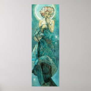 Alphonse Mucha Moonlight Clair De Lune Art Nouveau Poster