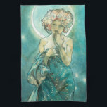 Alphonse Mucha Moonlight Clair De Lune Art Nouveau Tea Towel<br><div class="desc">Alphonse Mucha Moonlight (Clair De Lune) Vintage Fine Art A beautiful Art Nouveau Lady. Alfons Mucha, often known in English and French as Alphonse Mucha, was a Czech Art Nouveau painter and decorative artist, known best for his distinct style. He produced many paintings, illustrations, advertisements, postcards, and designs. Clair De...</div>