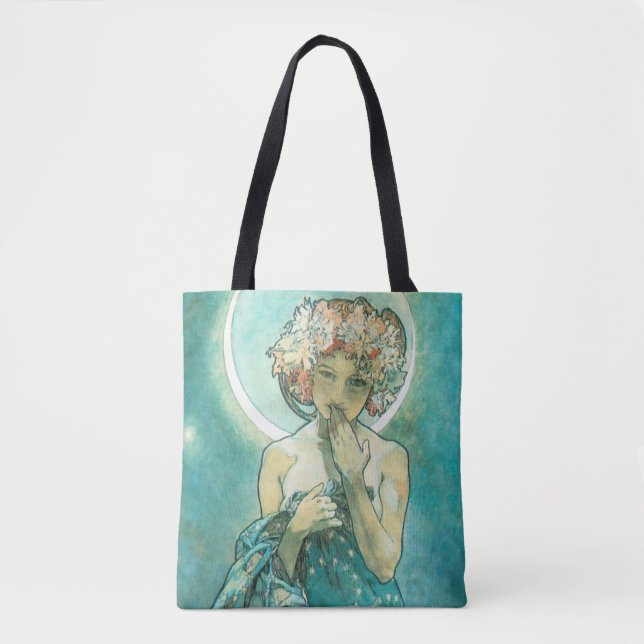 Alphonse Mucha Moonlight Clair De Lune Art Nouveau Tote Bag (Front)