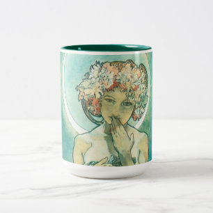 Alphonse Mucha Moonlight Clair De Lune Art Nouveau Two-Tone Coffee Mug