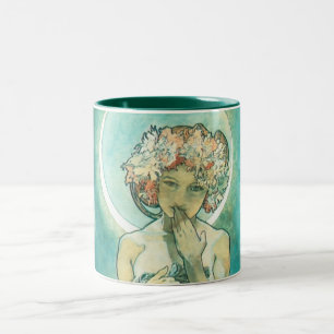 Alphonse Mucha Moonlight Clair De Lune Art Nouveau Two-Tone Coffee Mug