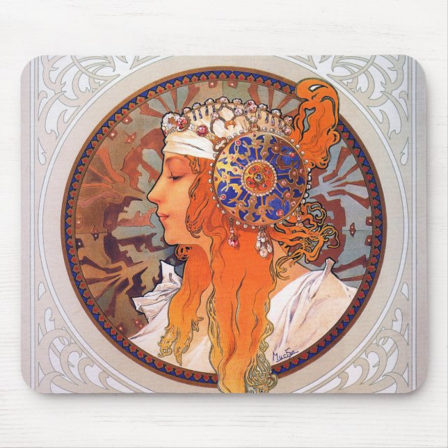 Alphonse Mucha Mouse Mat (Front)