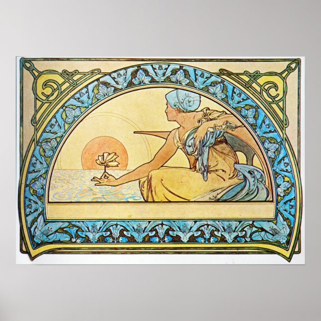 Alphonse Mucha. Nenuphar/Waterlily, 1898 Poster (Front)