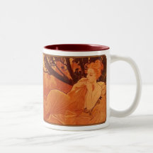 Alphonse Mucha Nouveau Reclining Lady Coffee Mug