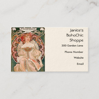 Alphonse Mucha Painting Business Card