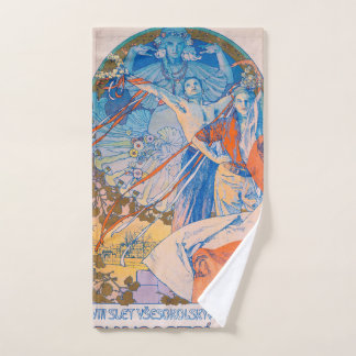 Alphonse Mucha Poster for Sokol Festival (1926) Hand Towel