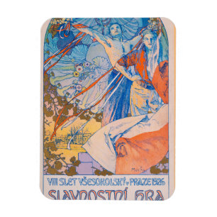 Alphonse Mucha Poster for Sokol Festival (1926) Magnet