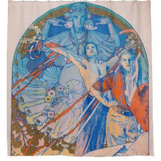 Alphonse Mucha Poster for Sokol Festival (1926) Shower Curtain