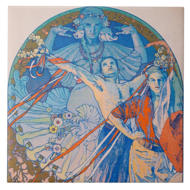 Alphonse Mucha Poster for Sokol Festival (1926) Tile (Front)