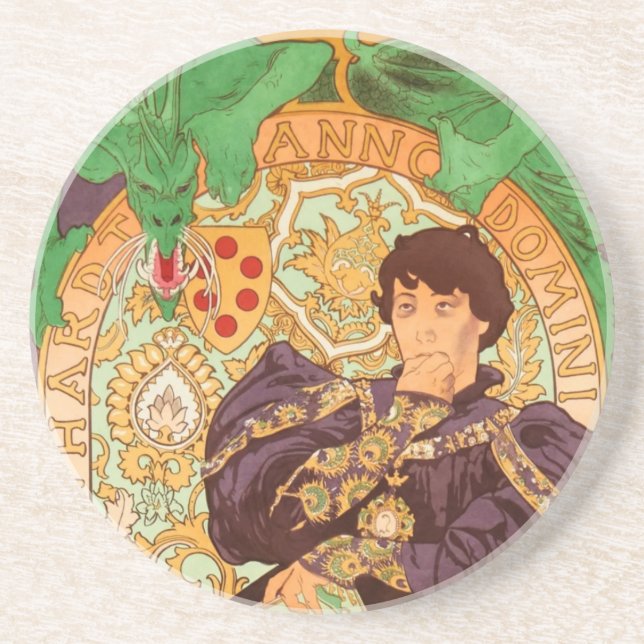 Alphonse Mucha Prince and Dragon Coaster (Front)