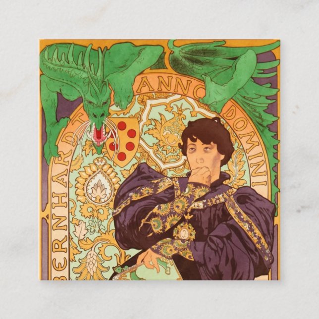 Alphonse Mucha Prince and Dragon Enclosure Card (Front)