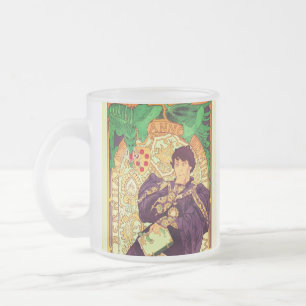 Alphonse Mucha Prince and Dragon Frosted Glass Coffee Mug
