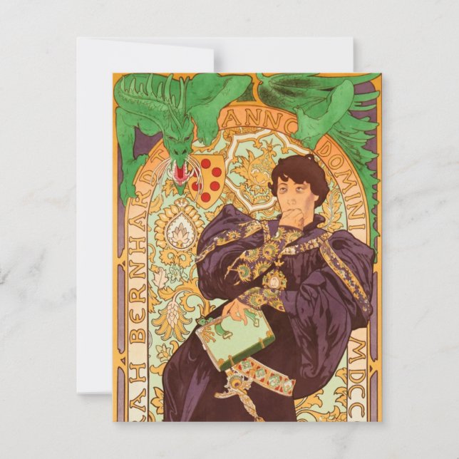 Alphonse Mucha Prince and Dragon Invitation (Front)