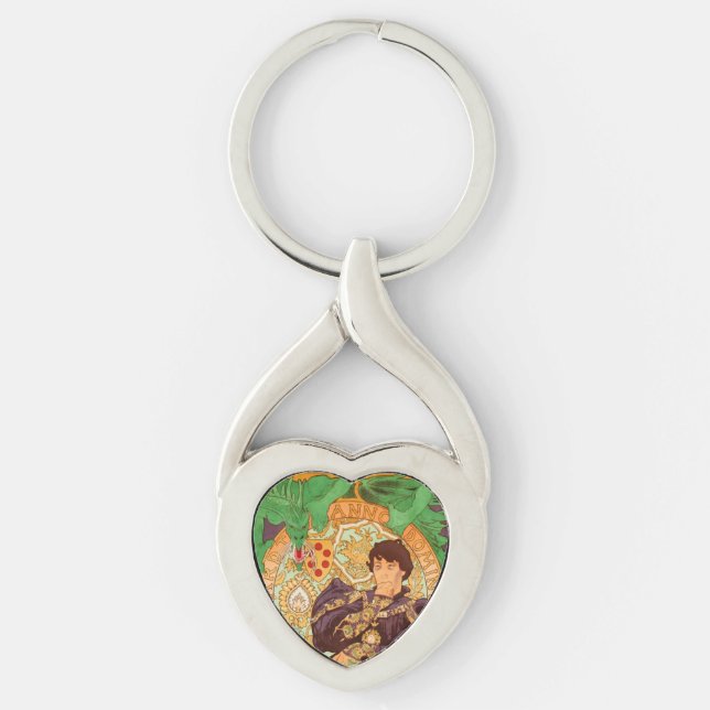 Alphonse Mucha Prince and Dragon Key Ring (Front)