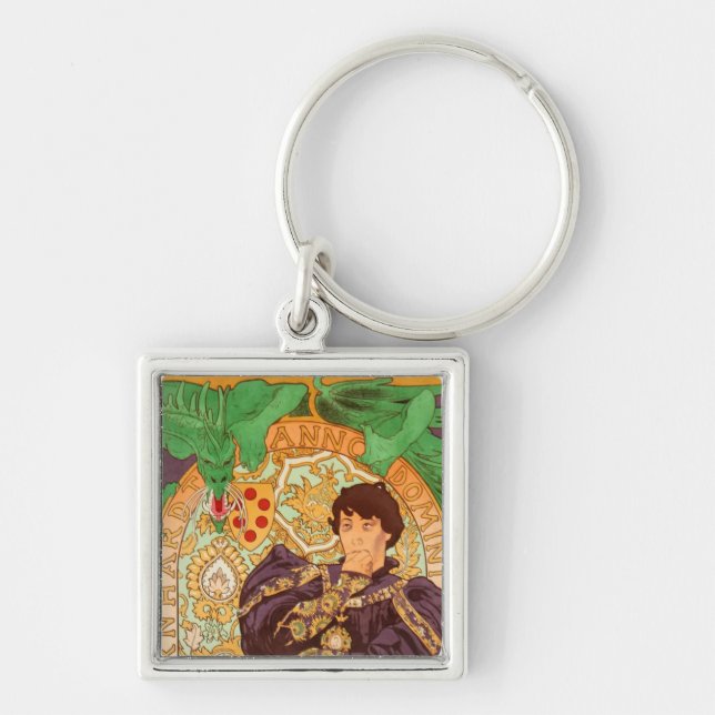 Alphonse Mucha Prince and Dragon Key Ring (Front)