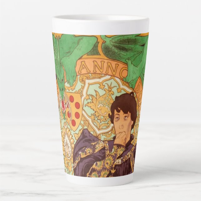 Alphonse Mucha Prince and Dragon Latte Mug (Front)