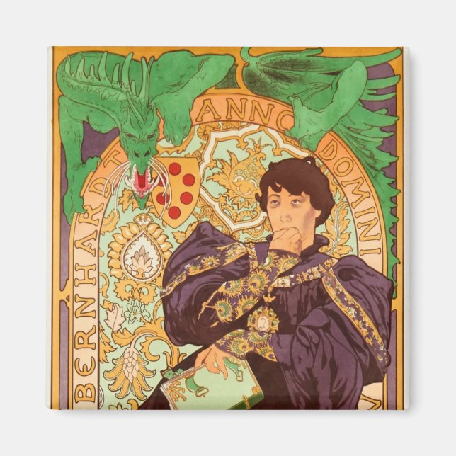 Alphonse Mucha Prince and Dragon Magnet (Front)
