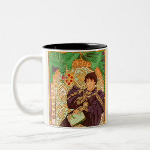 Alphonse Mucha Prince and Dragon Two-Tone Coffee Mug