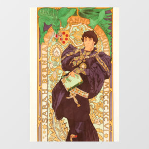 Alphonse Mucha Prince and Dragon Window Cling