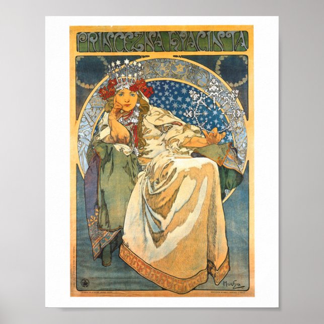 ALPHONSE MUCHA PRINCESS HYACIN VINTAGE POSTER 1911 (Front)