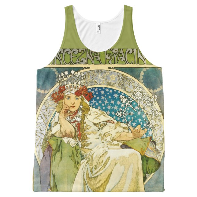 Alphonse Mucha Princess Hyacinth Art Nouveau All-Over Print Tank Top (Front)