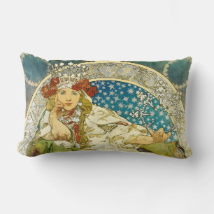 Alphonse Mucha Princess Hyacinth Art Nouveau Lumbar Cushion