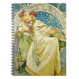Alphonse Mucha Princess Hyacinth Art Nouveau Notebook