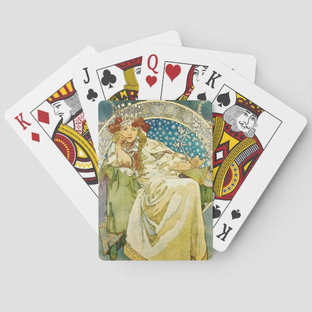 Alphonse Mucha Princess Hyacinth Art Nouveau Playing Cards (Back)