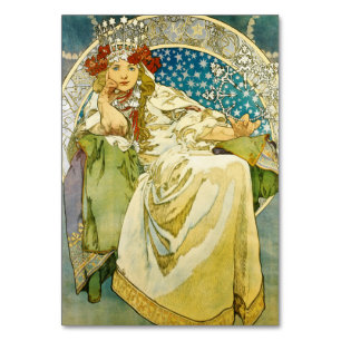 Alphonse Mucha Princess Hyacinth Art Nouveau Table Number