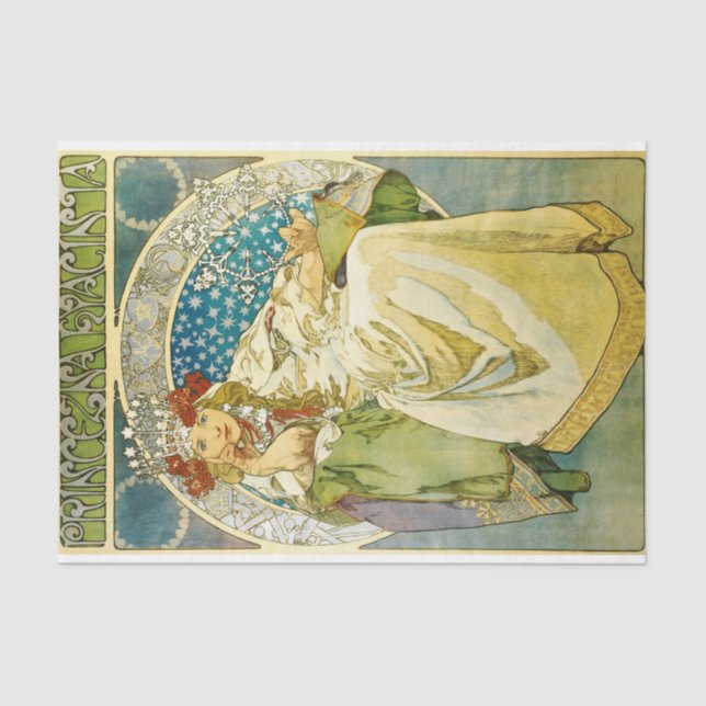 Alphonse Mucha Princess Hyacinth Art Nouveau Tissue Paper (Front)