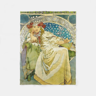 Alphonse Mucha Princess Hyacinth Fleece Blanket