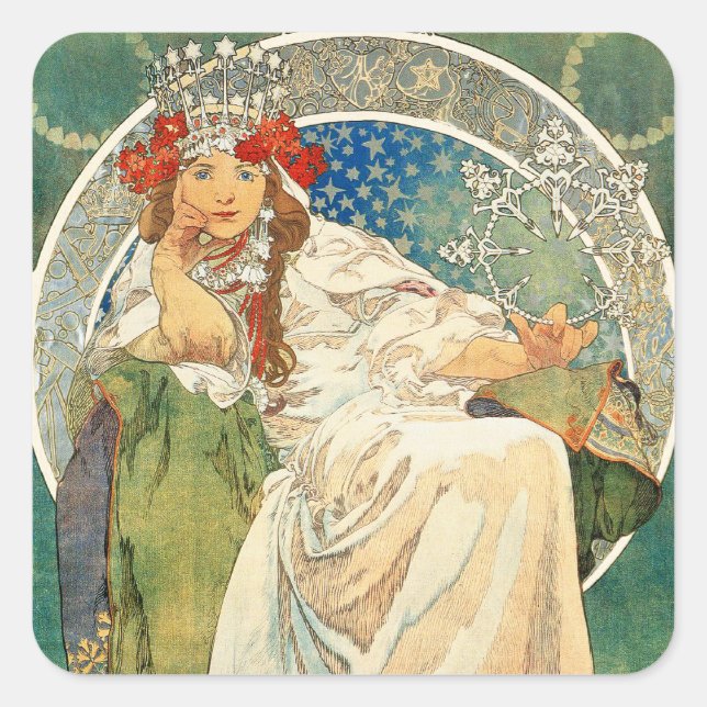 Alphonse Mucha Princess Hyacinth Stickers (Front)